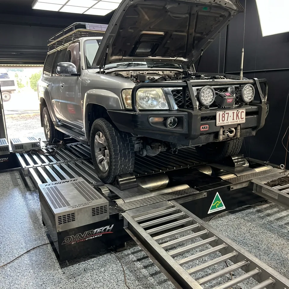 Steven’s silver GU Nissan Patrol on the GC Patrols dyno
