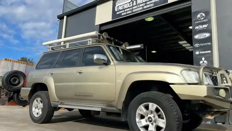Nissan Patrol 4x4 in the workshop