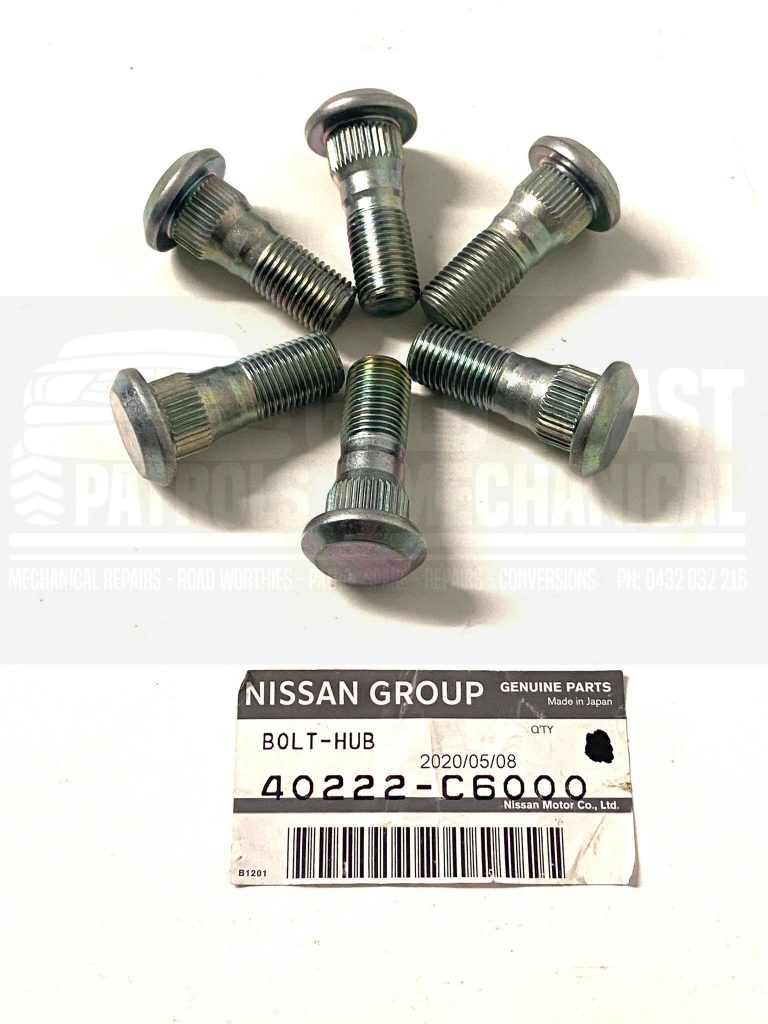 GENUINE NISSAN PATROL GQ GU FRONT WHEEL STUD SET QTY OF 6 (40222C6000