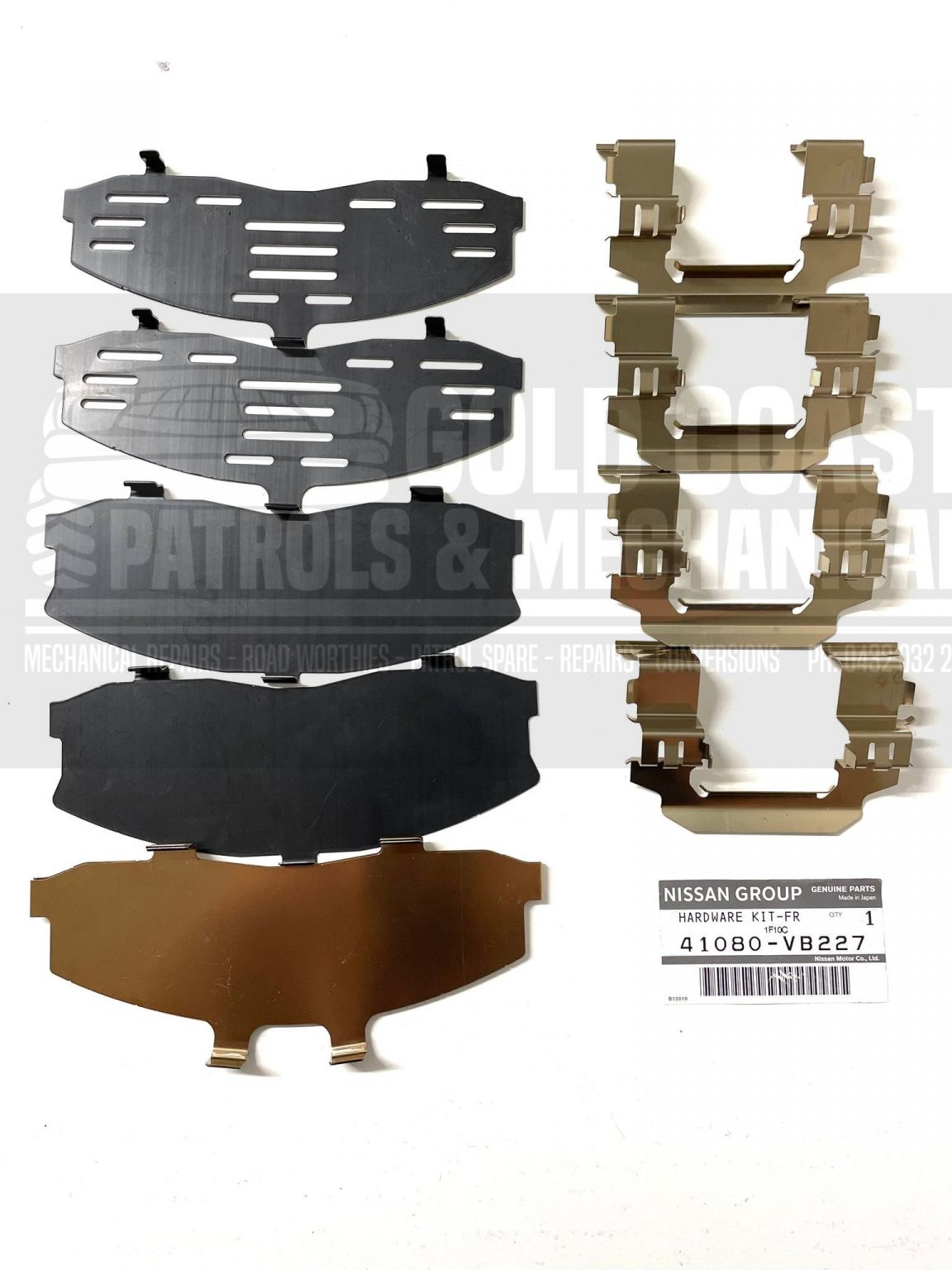 GENUINE NISSAN PATROL FRONT BRAKE CALIPER SHIM KIT (41080VB227) Gold Coast Patrols