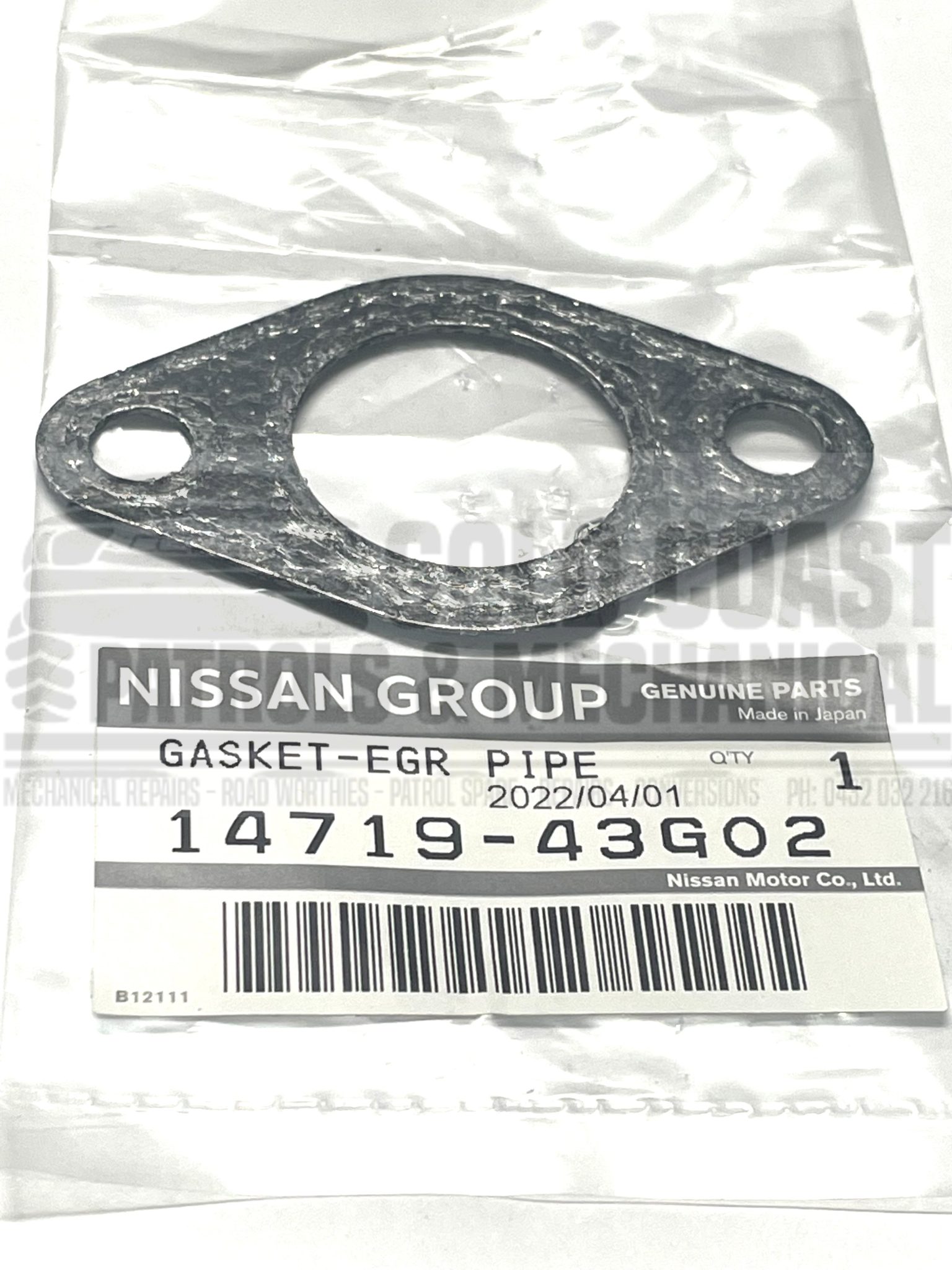 GENUINE NISSAN PATROL GU TD42 EGR GASKET EGR END Gold Coast Patrols